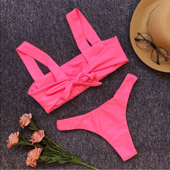 904 pink Knot Swimsuits - Picture 3 of 5